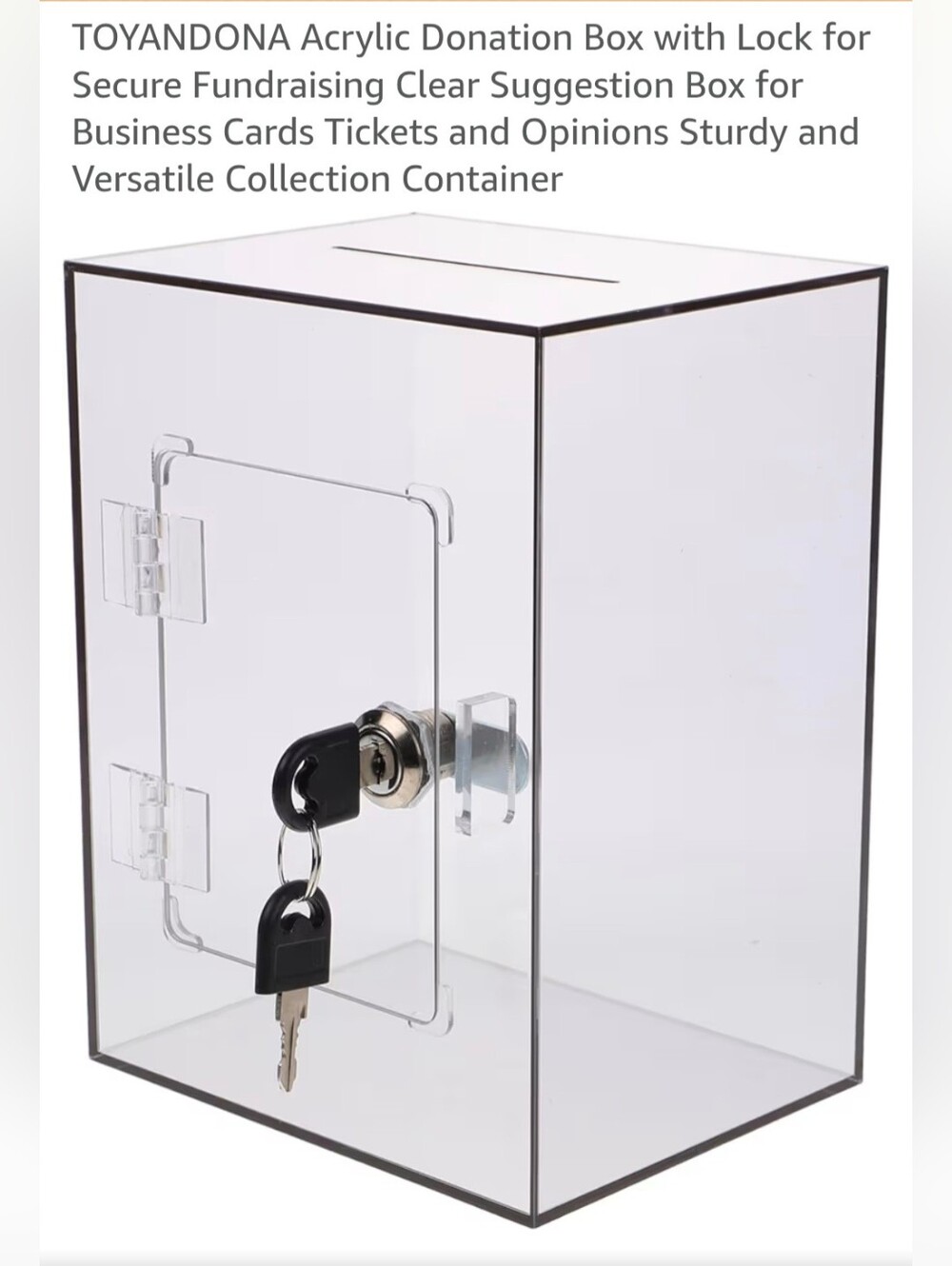 Clear Acrylic Lock Box with Keys